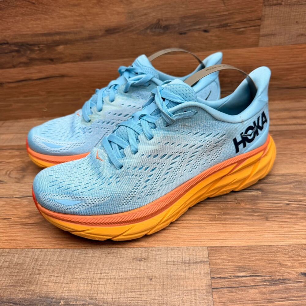 Hoka One Clifton 8 Shoes Women's 7B Summer Song Ice Flow Blue Road Running